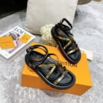 Louis Vuitton Pool Pillow Comfort Sandals Black And Gold - Image 5