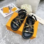 Louis Vuitton Pool Pillow Comfort Sandals Black And Gold - Image 6