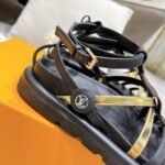 Louis Vuitton Pool Pillow Comfort Sandals Black And Gold - Image 7