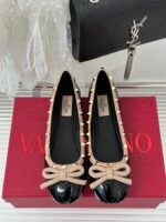 Valentino Garavani Rockstud Patent Leather Ballerina Black 3W2S0Hq5Vnw N71 - Image 7