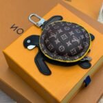 Louis Vuitton Lv Turtle Pouch Bag Charm Monogram Brown Black 12Cm - Image 2