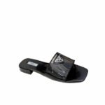 Prada Logo Plaque Slip On Black