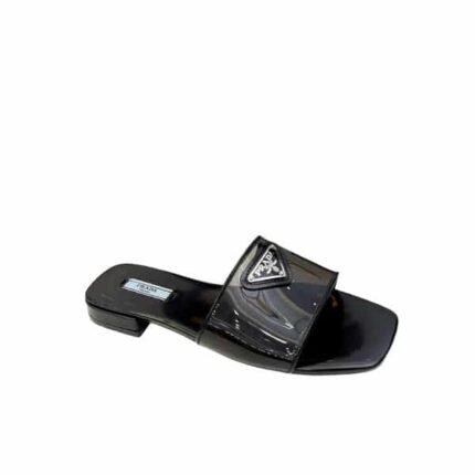 Prada Logo Plaque Slip On Black