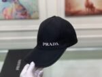 Prada Logo Letter Baseball Cap Black - Image 7