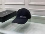 Prada Logo Letter Baseball Cap Black - Image 8