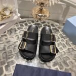 Prada Leather Strap Slides Black 1Xx692 3Lem F0002 F 020 - Image 2