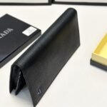 Prada Large Saffiano Leather Wallet With Logo Black 19Cm - Image 3