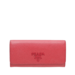 Prada Saffiano Monochrome Flap Long Wallet Full Red 19Cm 1Mh132 Zlp F061H