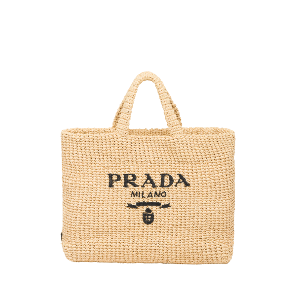 PRBAGS-1-31 Prada Raffia Tote Bag Natural Color 24Cm 1Bg392 2A2T F0018 V Ool - Image 1