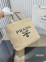 Prada Raffia Tote Bag Natural Color 24Cm 1Bg392 2A2T F0018 V Ool - Image 2
