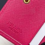Prada Saffiano Leather Flap Small Wallet Dark Pink And Gold 10Cm 1Mv204 Qwa F0505 - Image 6