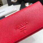 Prada Saffiano Monochrome Flap Long Wallet Full Red 19Cm 1Mh132 Zlp F061H - Image 7