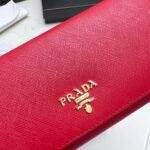 Prada Saffiano Leather Flap Long Wallet Red And Gold 19Cm 1Mh132 Zlp F0Rau - Image 7