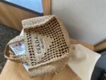 Prada Raffia Grass Small Crochet Tote Bag Natural 22Cm 1Bg444 2A2T F0018 V Ooo - Image 7