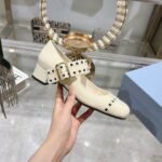 Prada Patent Leather Mary Jane Pumps White - Image 4