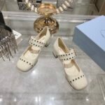 Prada Patent Leather Mary Jane Pumps White - Image 2