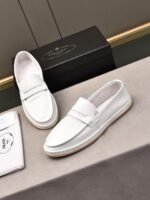 Prada Men’S Flat Loafers Leather White - Image 7