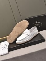 Prada Men’S Flat Loafers Leather White - Image 2