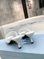 Prada Quilted Nappa Leather Heeled Sandals White 1Xx583 038 F0009 F B065 - Image 2