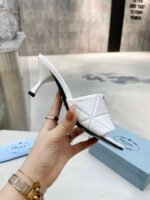 Prada Quilted Nappa Leather Heeled Sandals White 1Xx583 038 F0009 F B065 - Image 3