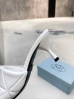 Prada Quilted Nappa Leather Heeled Sandals White 1Xx583 038 F0009 F B065 - Image 6