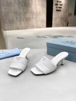 Prada Quilted Nappa Leather Heeled Sandals White 1Xx583 038 F0009 F B065 - Image 9
