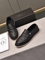 Prada Men’S Flat Loafers Leather Black - Image 8