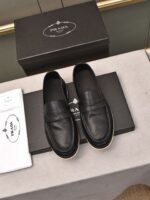 Prada Men’S Flat Loafers Leather Black - Image 7