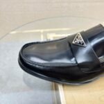 Prada Brushed Leather Loafers Triangle Black 2Db180 P39 F0002 F G001 - Image 4