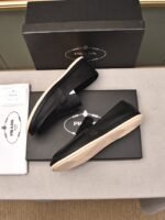Prada Men’S Flat Loafers Leather Black - Image 6