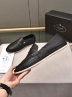 Prada Men’S Flat Loafers Leather Black - Image 3