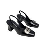 Prada Leather Slingback Pumps Black