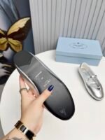 Prada Soft Padded Nappa Leather Ballerinas Silver - Image 2