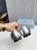 Prada Soft Padded Nappa Leather Ballerinas Silver - Image 3