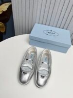 Prada Soft Padded Nappa Leather Ballerinas Silver - Image 8