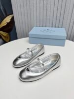 Prada Soft Padded Nappa Leather Ballerinas Silver - Image 9