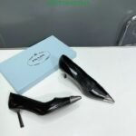 Prada Brushed Leather Pumps Black - Image 4