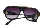 Louis Vuitton Black With Gold Metal Sunglasses - Image 3