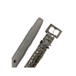 Saint Laurent Croc Embossed Leather Belt Black 26267332