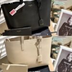 Saint Laurent Shopping In Leather Tote Bag White 33Cm 600281Csv0J9207 - Image 2