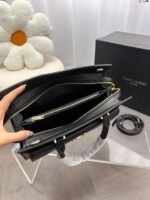 Saint Laurent Uptown Medium Leather Tote Bag Black 31Cm 6365430Sx0J1000 - Image 4