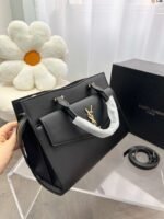 Saint Laurent Uptown Medium Leather Tote Bag Black 31Cm 6365430Sx0J1000 - Image 6