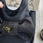 Prada Re Nylon And Nappa Leather Mini Bag With Bow Black 20Cm 1Bc241 Rp0C F0002 V Oxo - Image 6