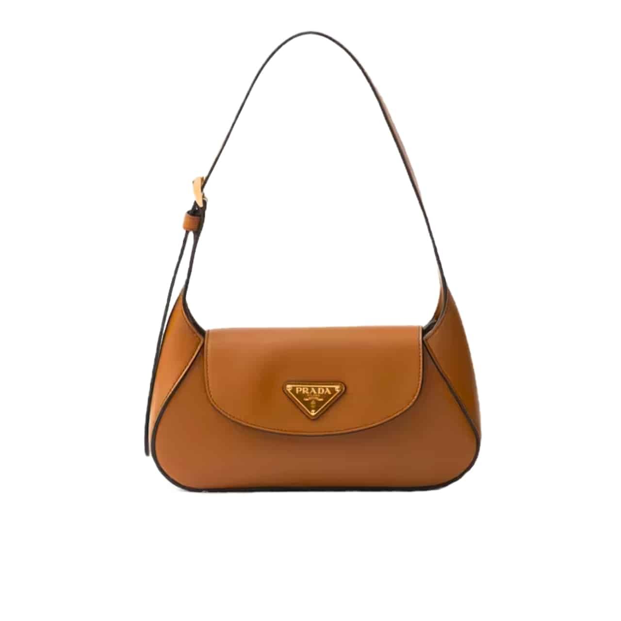 TBNB-1-23-4 Prada Triangle Logo Shoulder Bag Caramel 24Cm - Image 1