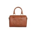 Celine Small Triomphe Leather Boston Bag In Smooth Calfskin Toasted 19Cm 113773Du3 04Lu