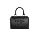 Celine Small Triomphe Leather Boston Bag In Smooth Calfskin Black 19Cm 113773Du3 38No