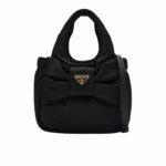 Prada Re Nylon And Nappa Leather Mini Bag With Bow Black 20Cm 1Bc241 Rp0C F0002 V Oxo