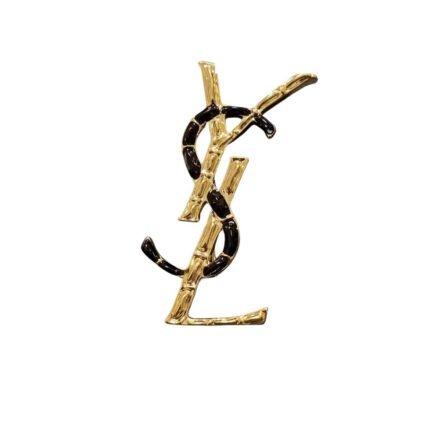 Saint Laurent Crocodile Brooch In Metal