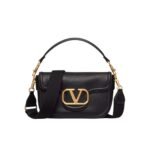 Valentino Garavani Alltime Grainy Calfskin Shoulder Bag Black 23Cm 5W0B0N20Imz 0No