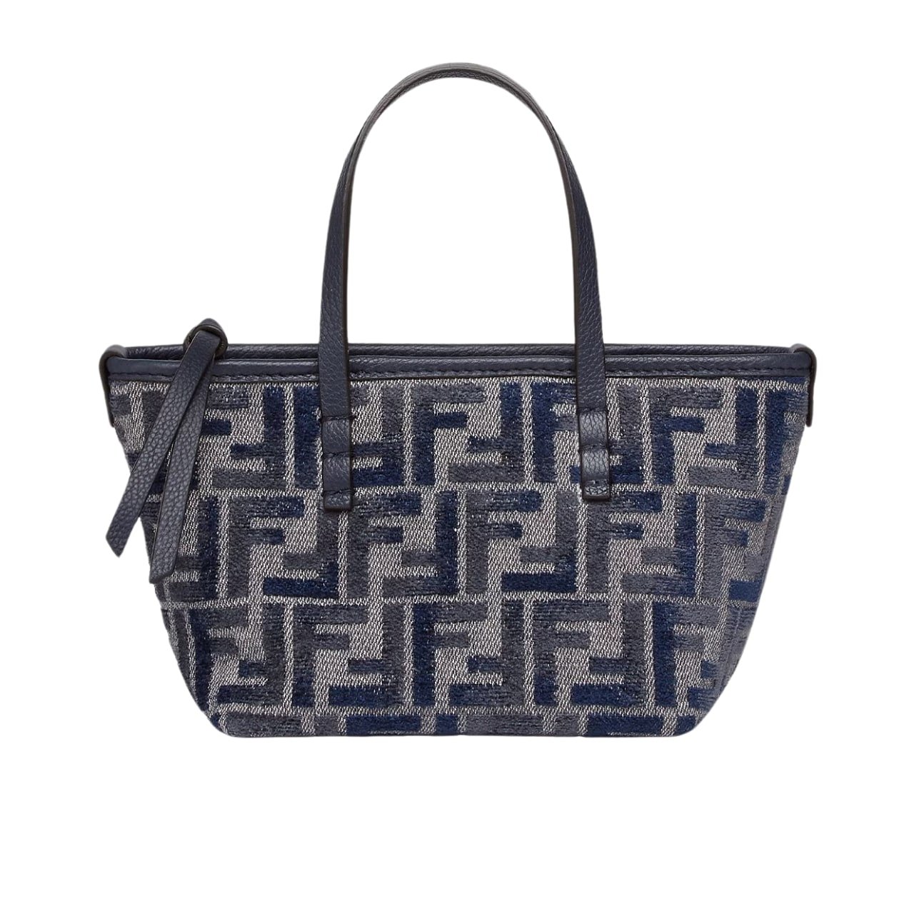 TBNB-53-3 Fendi Roll Mini Ff Chenille Bag Dark Blue 16Cm 8Bs096Asu1F1Pqk - Image 1